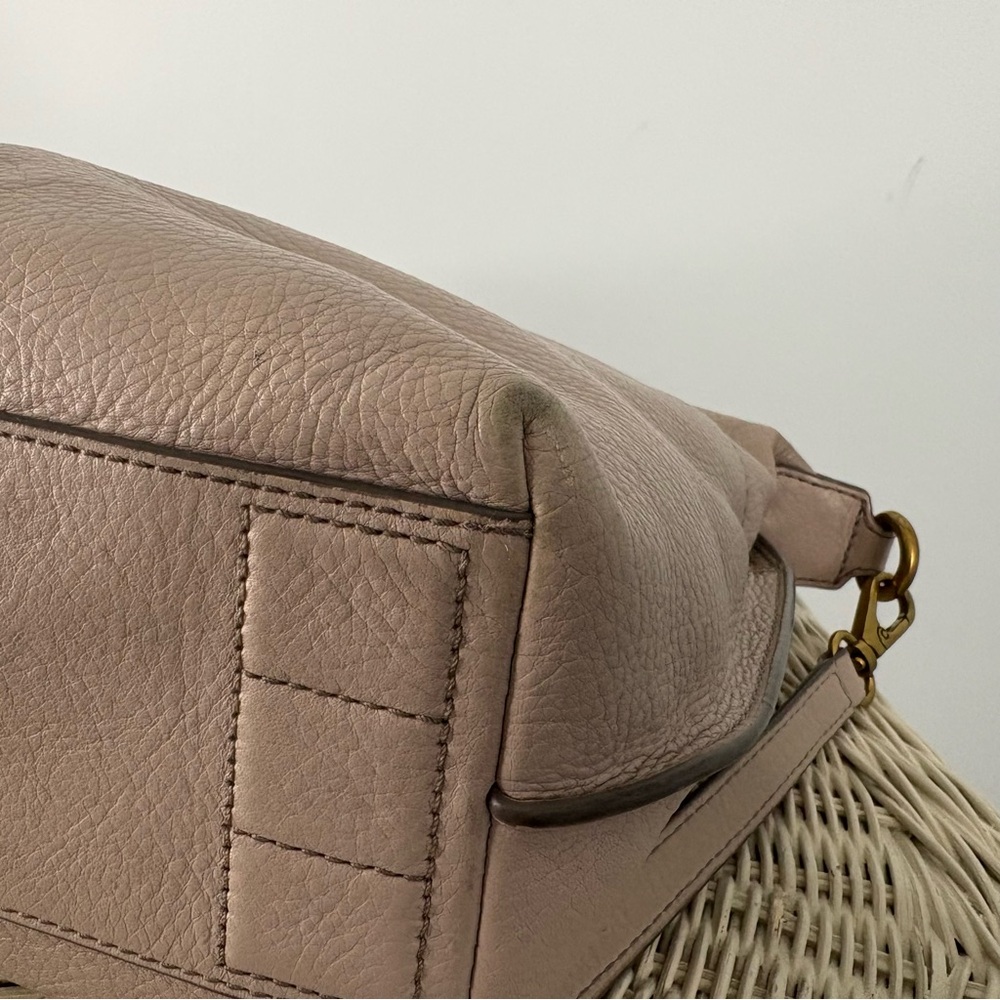 Fossil Beige Leather Satchel/ Crossbody Bag - Picture 4 of 12